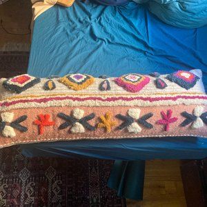 Anthropologie Embroidered Lumbar Pillow